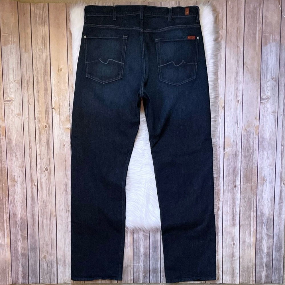 7 For All Mankind Men’s Austyn Dark Blue Jeans - Picture 2 of 10